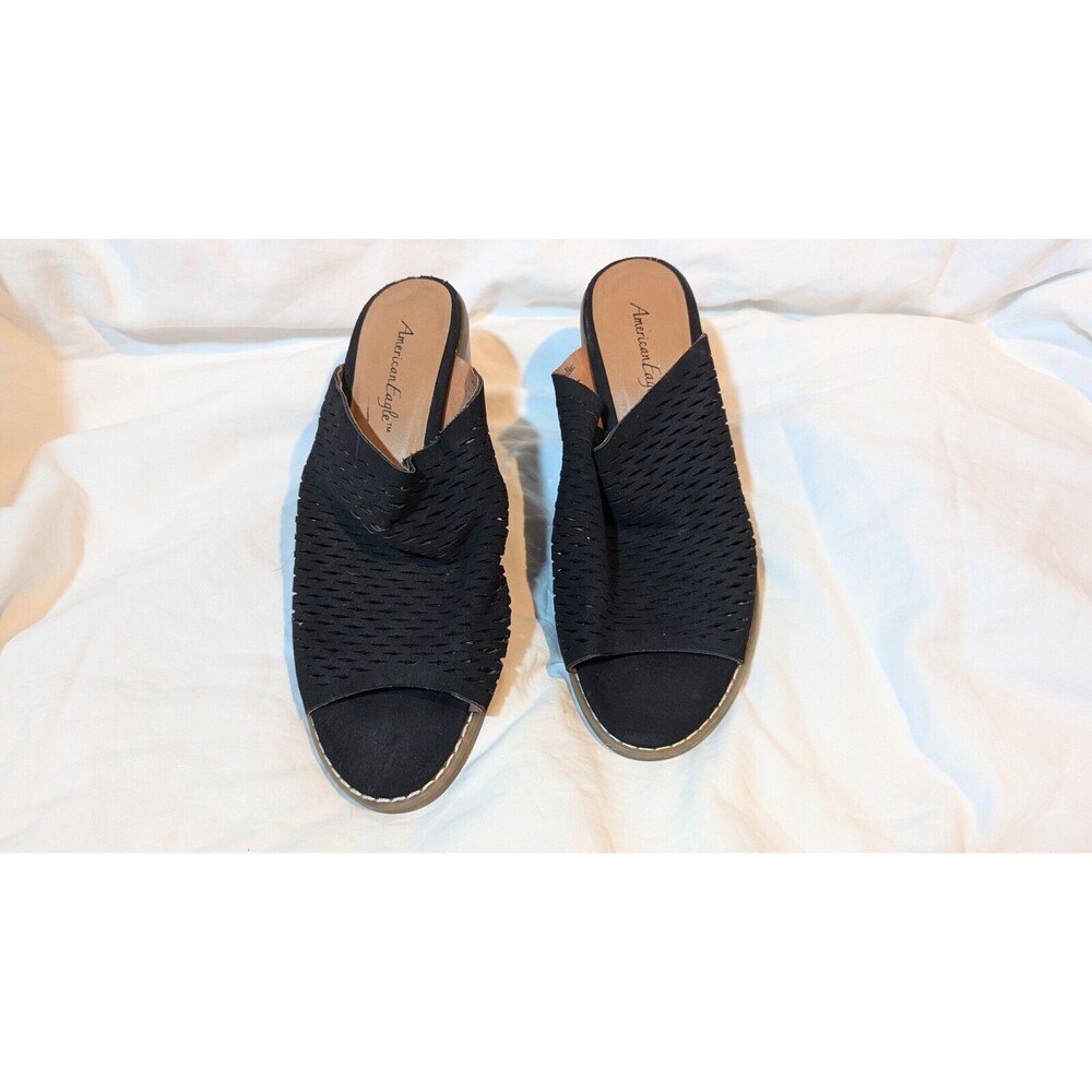American Eagle women’s size 10 black open toe  Black suede sandals